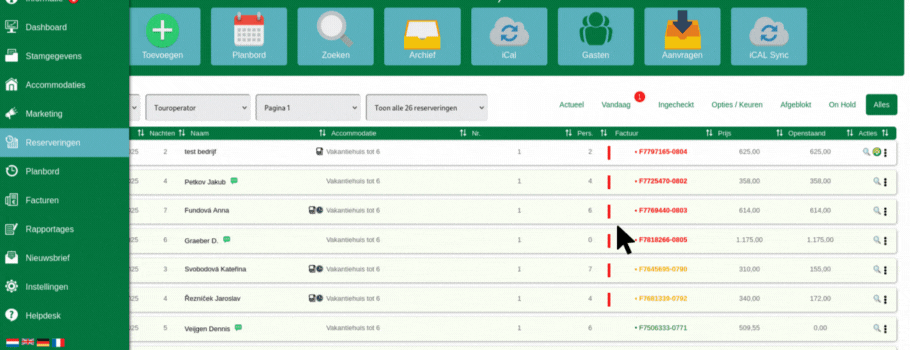 Navigeer naar accommodatie instellingen